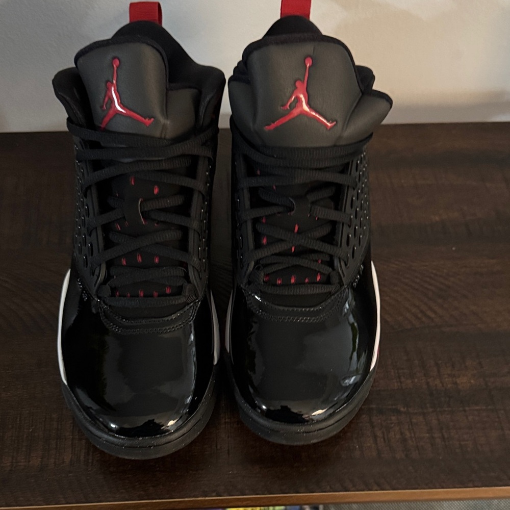 Jordan Black and Red Athletic Shoes